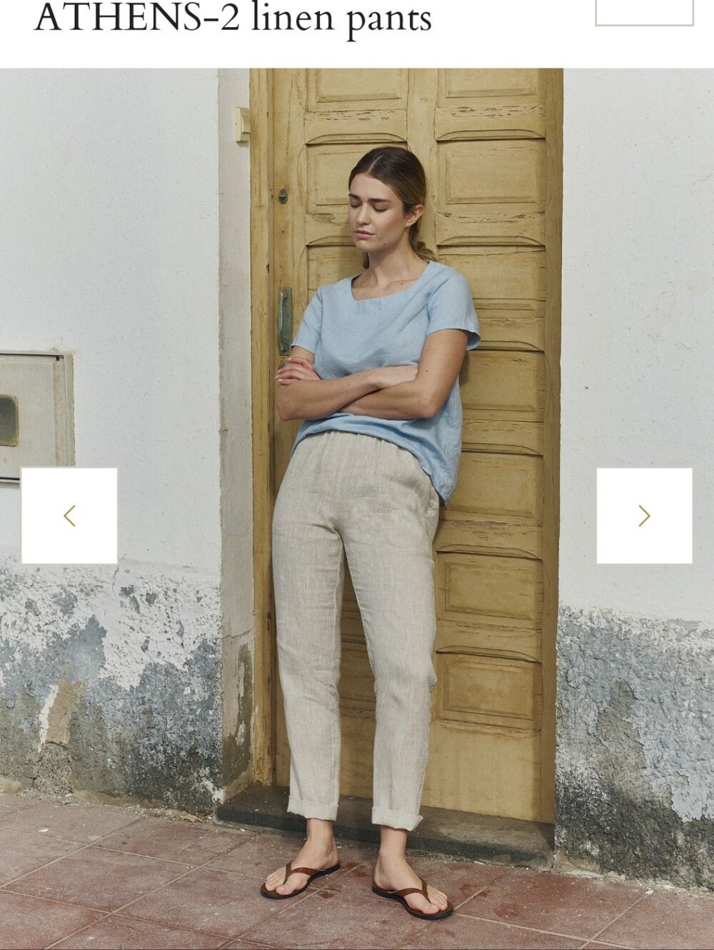 Not Perfect Linen Athens 2 Linen Pants In Dark Turqouise - Picture 16 of 16